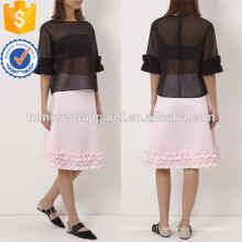 Noir Sheer Tulle Top Poignets Fabrication de gros vêtements de mode femmes (TA4028B)